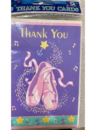 Amscan Ballerina Magic Slippers Thank You Cards - 8 Pack