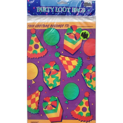Amscan Bold Colored Presents Balloons and Party Hats Loot Bags - 8 count