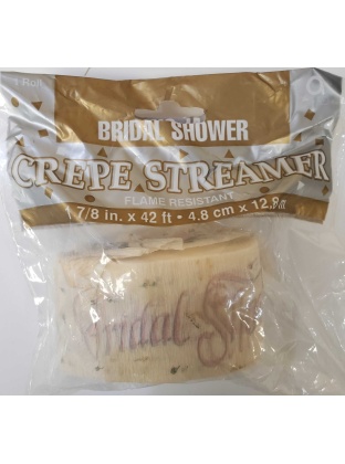 Amscan Bridal Shower Crepe Streamer -Flowers