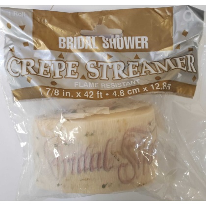 Amscan Bridal Shower Crepe Streamer -Flowers