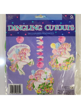 Amscan Dangling Cutouts - Unicorn Happy Birthday