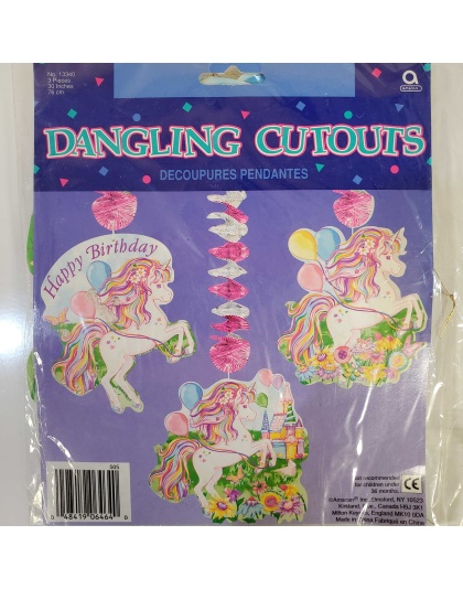 Amscan Dangling Cutouts - Unicorn Happy Birthday