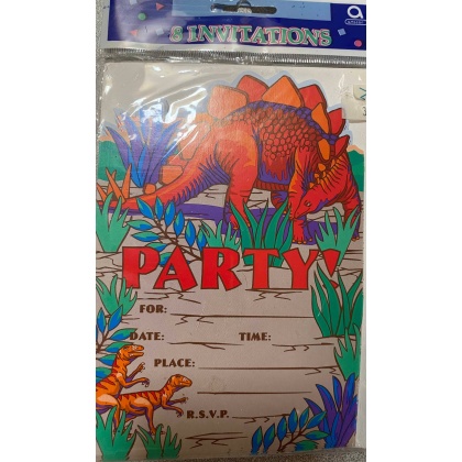 Amscan Dinosaur Party Invitations - 8 Pack