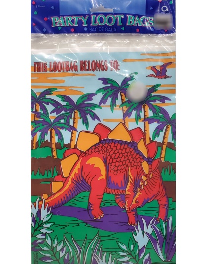 Amscan Dinosaur Themed Loot Bags - 8 count