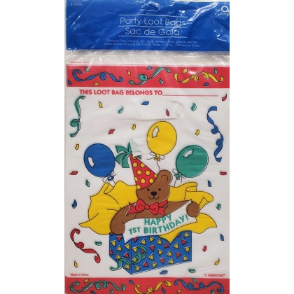 Amscan Happy 1st Birthday Loot Bags - 8 count