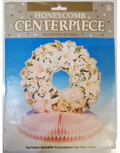 Amscan Honeycomb Centerpiece - Pink Bridal Shower Flower Ring