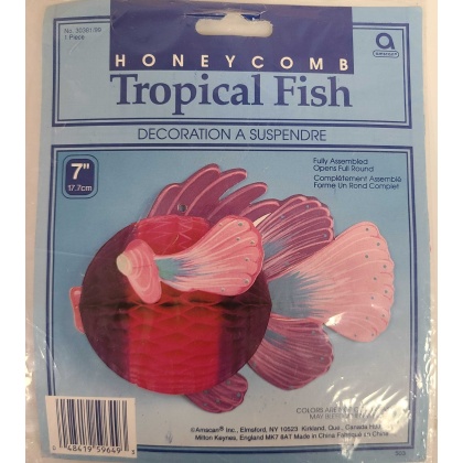 Amscan Honeycomb Pink Tropical Fish Decoration