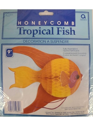 Amscan Honeycomb Yellow Tropical Fish Decoration