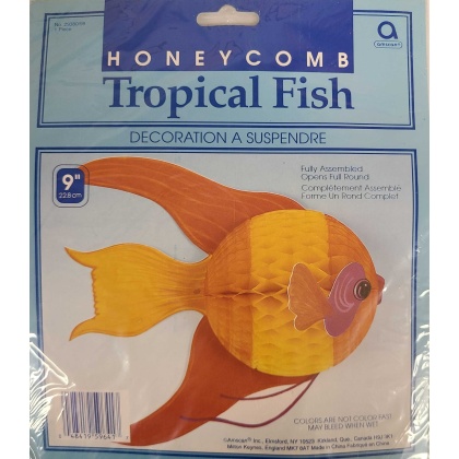 Amscan Honeycomb Yellow Tropical Fish Decoration