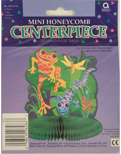 Amscan Mini Honeycomb Centerpiece Frog with Lizard and Dragonfly