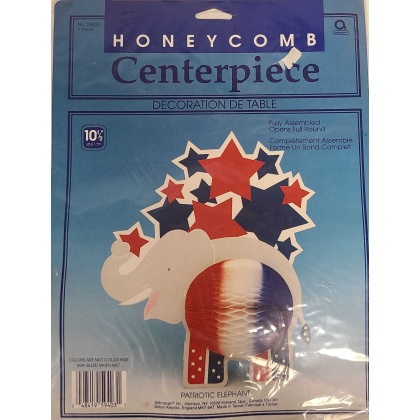 Amscan Patriotic Elephant Honeycomb Centerpiece