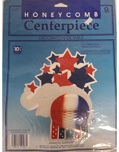 Amscan Patriotic Elephant Honeycomb Centerpiece