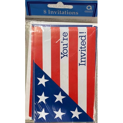 Amscan Patriotic Invitations - 8 Pack