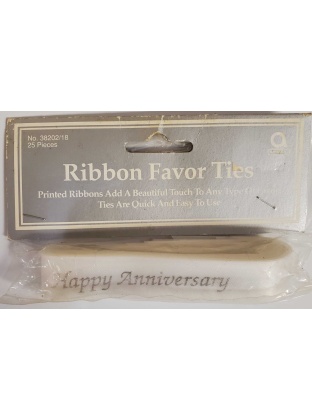 Amscan Ribbon Favor Ties - Happy Anniversary - 25 Count