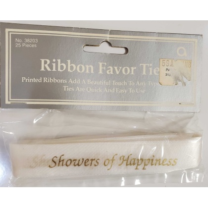 Amscan Ribbon Favor Ties - Showers of Happiness - 25 count