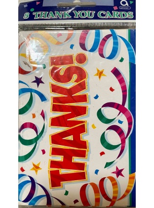 Amscan Thank You Party Streamer Cards - 8 Pack