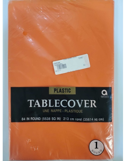 ORANGE PEEL Round Plastic Table Cover by Amscan