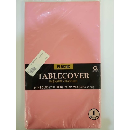 PRETTY PINK Round Plastic Table Cover by Amscan