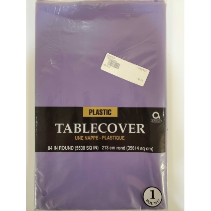 PURPLE Round Plastic Table Cover by Amscan