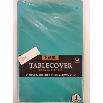 ROBINS EGG BLUE Round Plastic Table Cover by Amscan