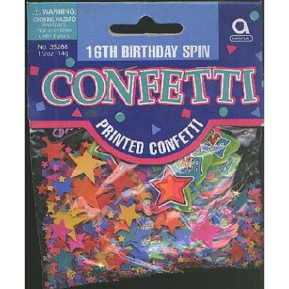 16th Birthday spin confetti