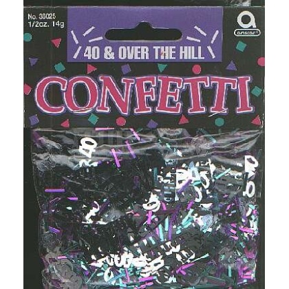 40 and OVER THE HILL confetti