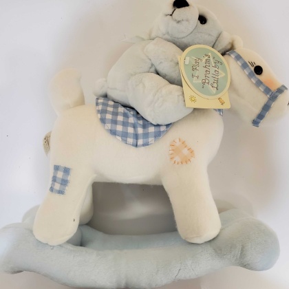 BLUE Cuddles Musical Rocking Horse