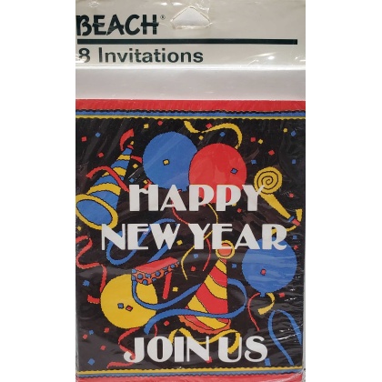 Beach Happy New Year Join Us Party Invitations - 8 count