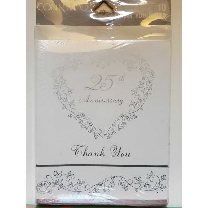 Contempo 25th Anniversary Thank You Notes - 10 count