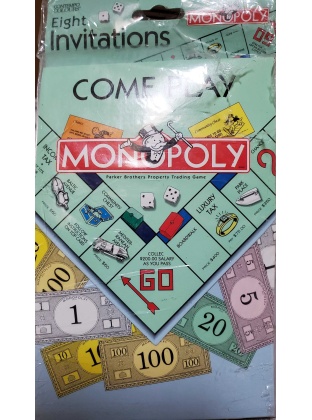 Contempo Colours Monopoly Come Play Invitations - 8 count