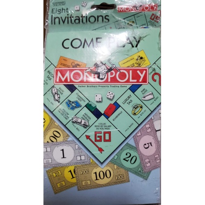 Contempo Colours Monopoly Come Play Invitations - 8 count