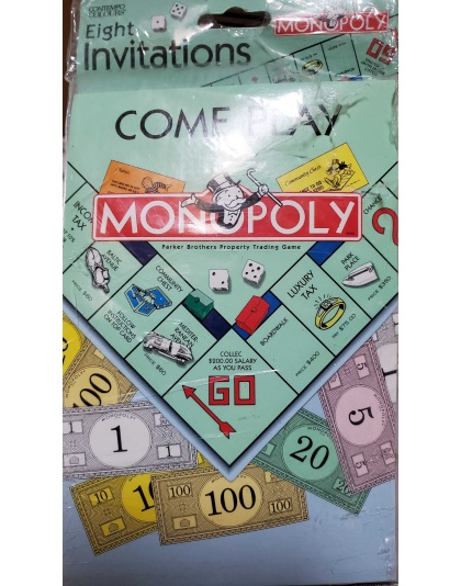 Contempo Colours Monopoly Come Play Invitations - 8 count