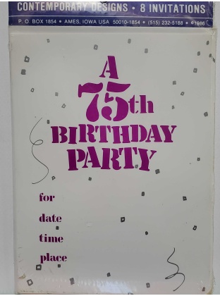 Contemporary Designs 75th Birthday Party Invitations - 8 count