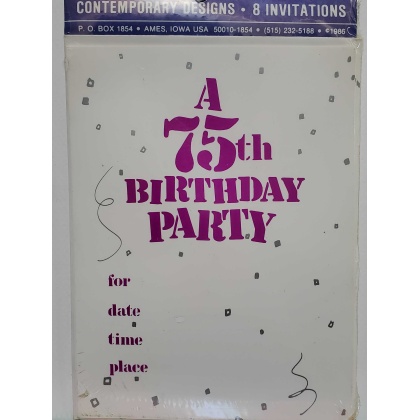 Contemporary Designs 75th Birthday Party Invitations - 8 count