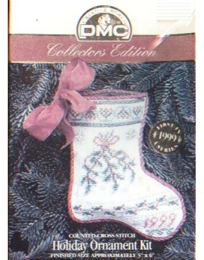 DMC collectors edition, Holiday Ornament kit, 5 inchx6 inch, 1999 series CrossStitch kit