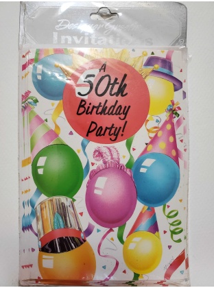 Designer Greetings A 50th Birthday Party Invitations - 8 count