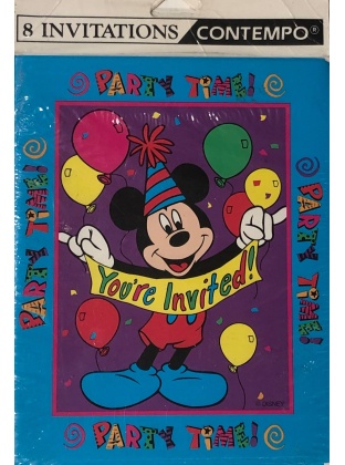 Disney Contempo Mickey Mouse Party Time Invitations - 8 Pack