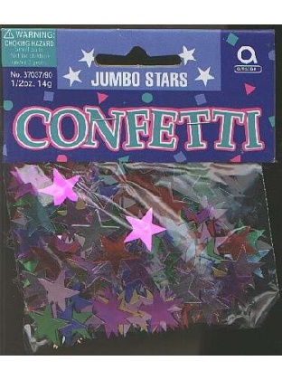 Jumbo stars - mixed colors confetti