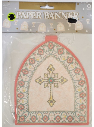 Pink Stained Glass Paper Banner