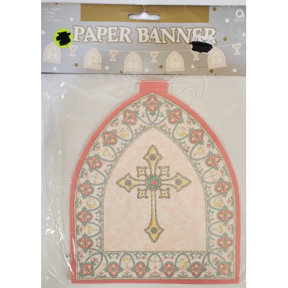 Pink Stained Glass Paper Banner