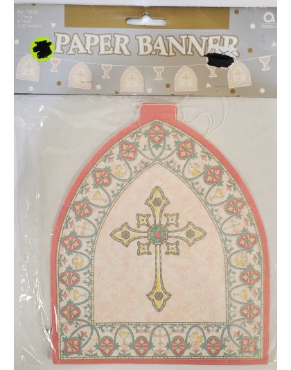 Pink Stained Glass Paper Banner