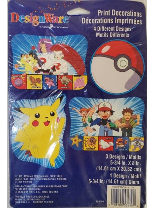 Pokemon Print Decorations 4 different NEW