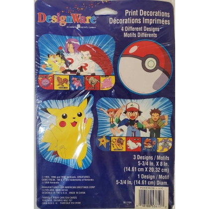 Pokemon Print Decorations 4 different NEW