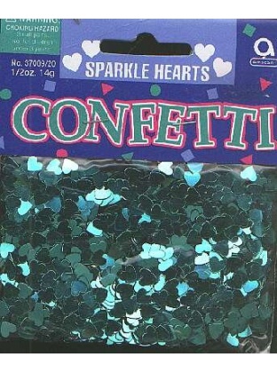 Sparkle hearts - GREEN confetti