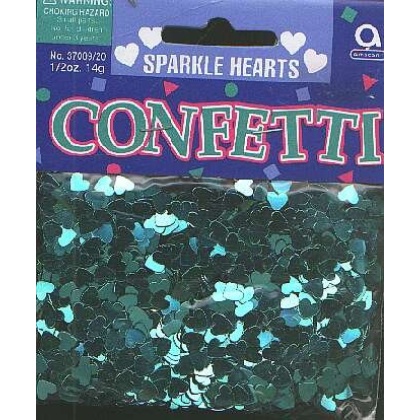 Sparkle hearts - GREEN confetti