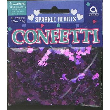 Sparkle hearts - PURPLE confetti