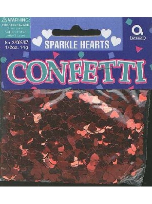 Sparkle hearts - RED confetti