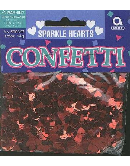 Sparkle hearts - RED confetti