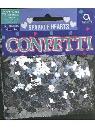 Sparkle hearts - SILVER confetti