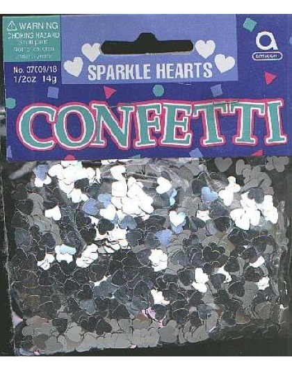 Sparkle hearts - SILVER confetti